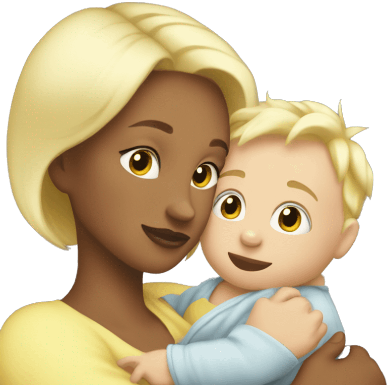 baby boy hug mommy blonde emoji