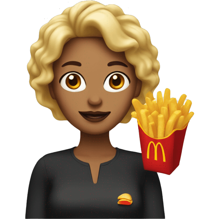 Woman with mcdonald's food emoji