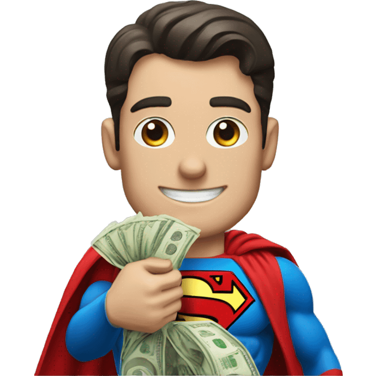 Superman with bag of money emoji