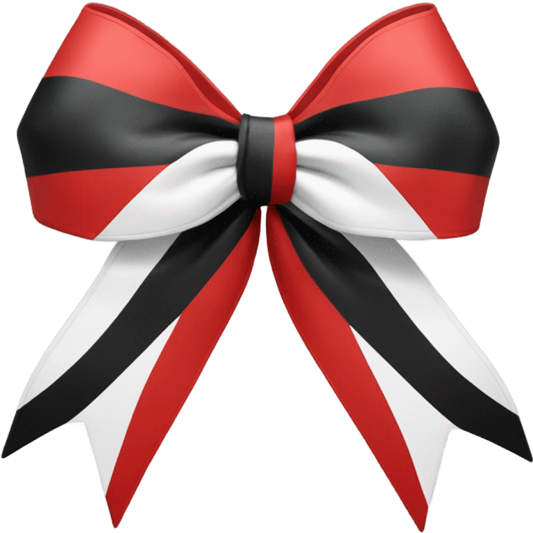 Red black and white cheer bow emoji