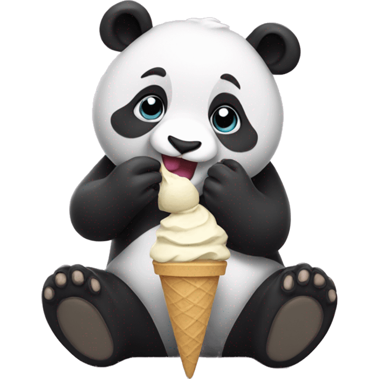 Panda eating ice cream emoji