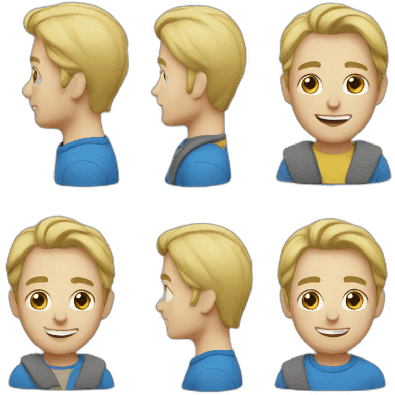 Blonde Male with blue pullover emoji