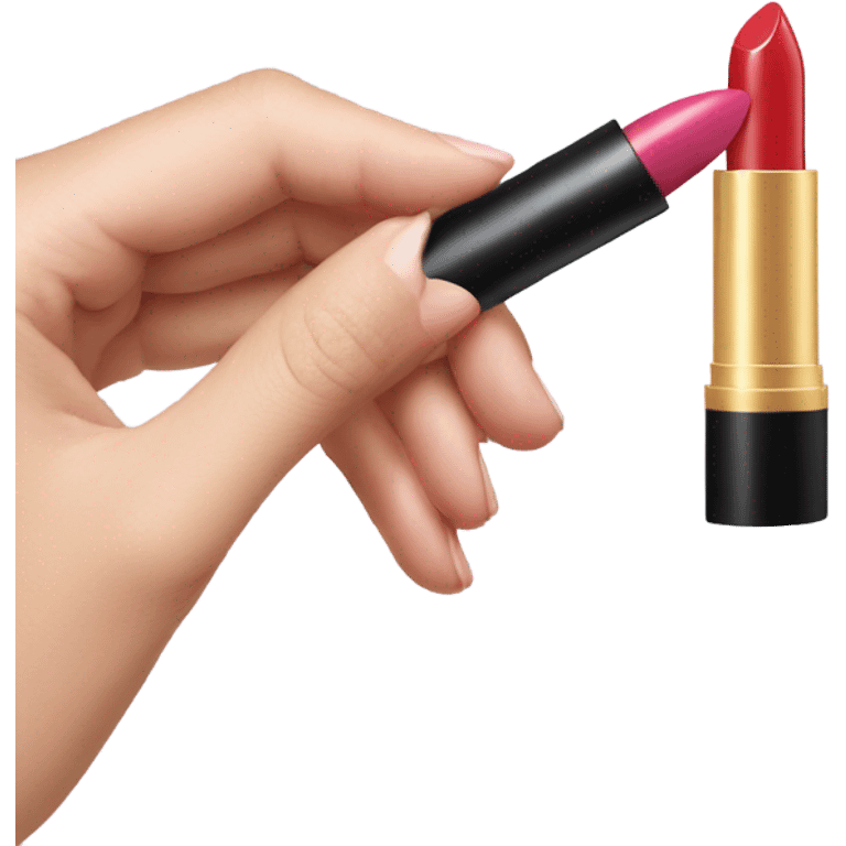 Lipstick with girl hand emoji