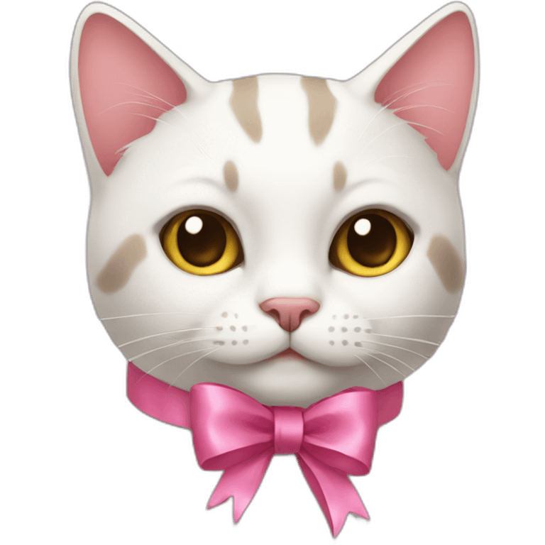 cat with pink ribbon  emoji