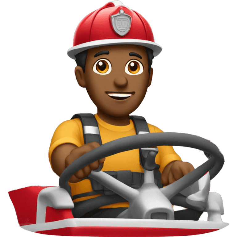 Man driving fire truck emoji