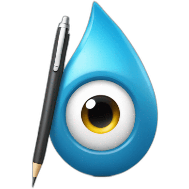 Un stylo avec des yeux emoji