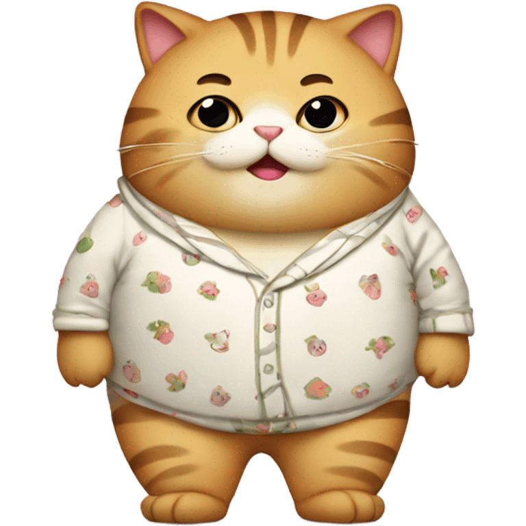 Fat cat in pajamas  emoji