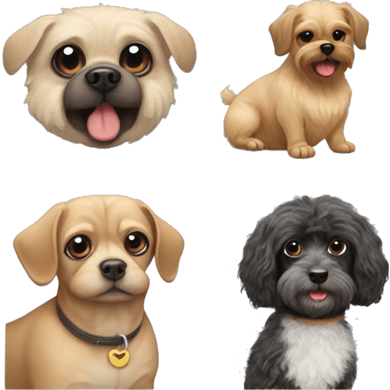 Fluffy pug dachshund, and poodle mix emoji