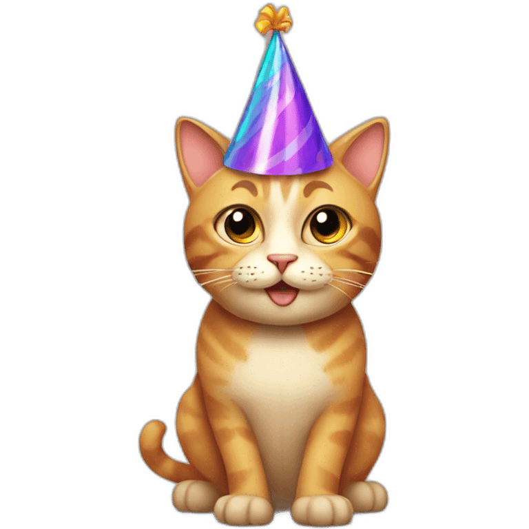 cat wearing a party hat emoji