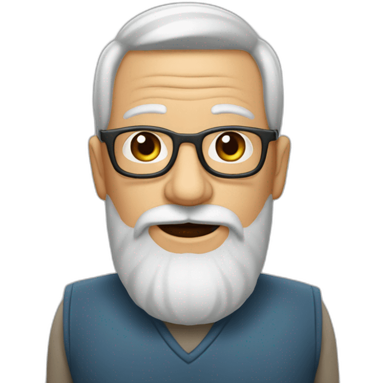 abuelo de barba corta emoji