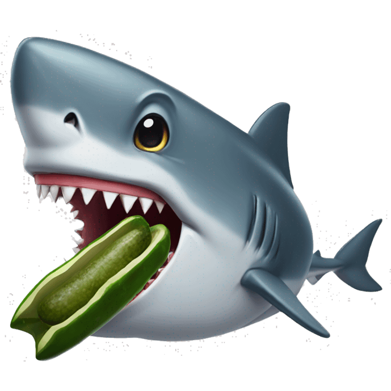 Shark eating pickle emoji