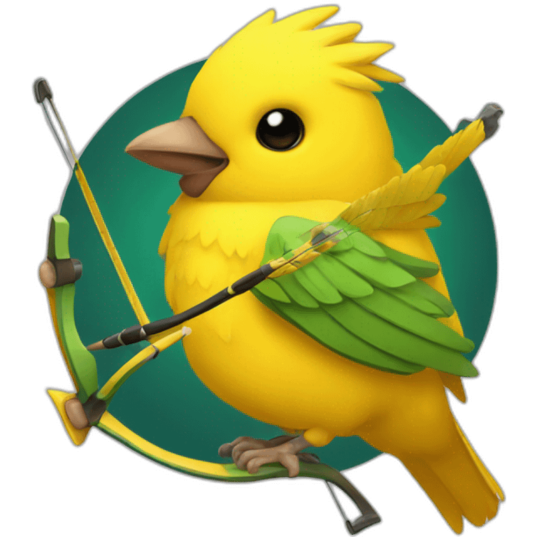 archery yellow bird  emoji