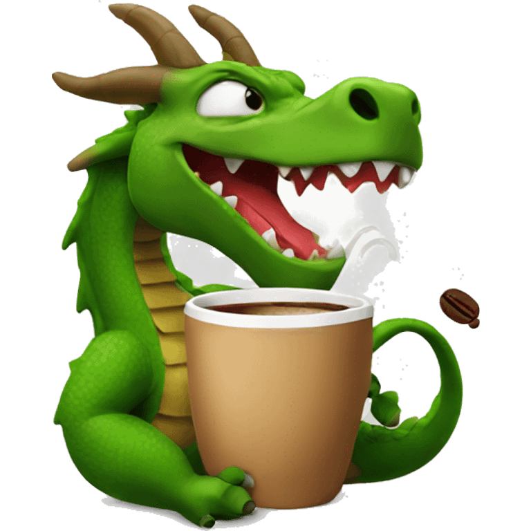 dragon with coffee emoji