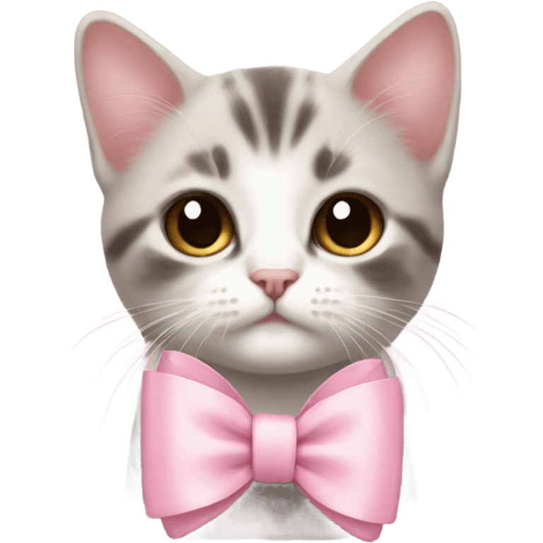 baby pink bow on a cat emoji