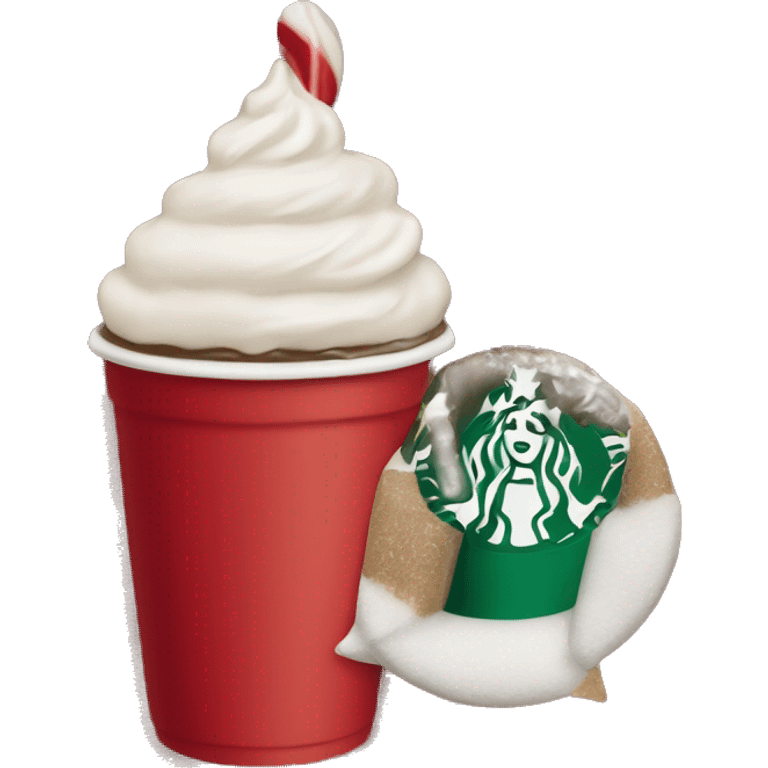 Starbucks peppermint mocha in red cup emoji