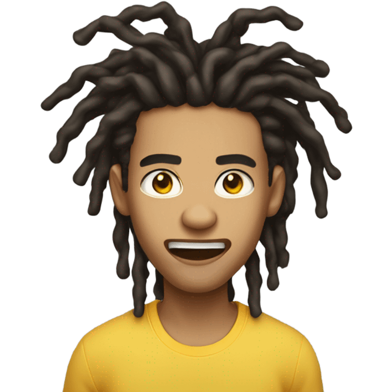 lightskin guy with 2 strand dreads yelling emoji