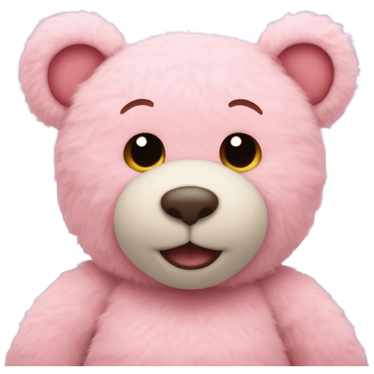 Pink heart teddy bear emoji