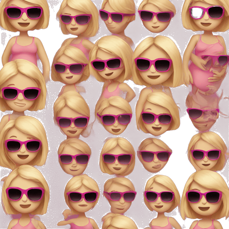 Pregnant lady with pink sunglasses  emoji