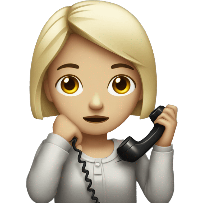 sad girl with a telephone receiver emoji