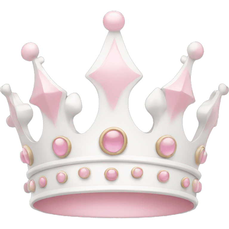 White and pastel pink crown emoji