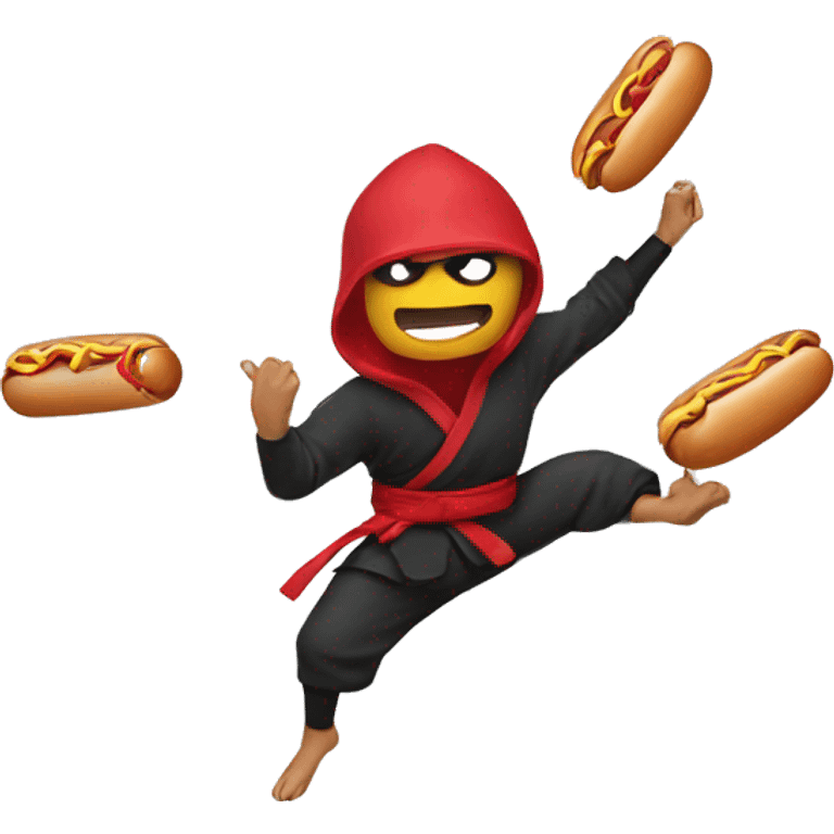 Ninja throwing hotdog emoji