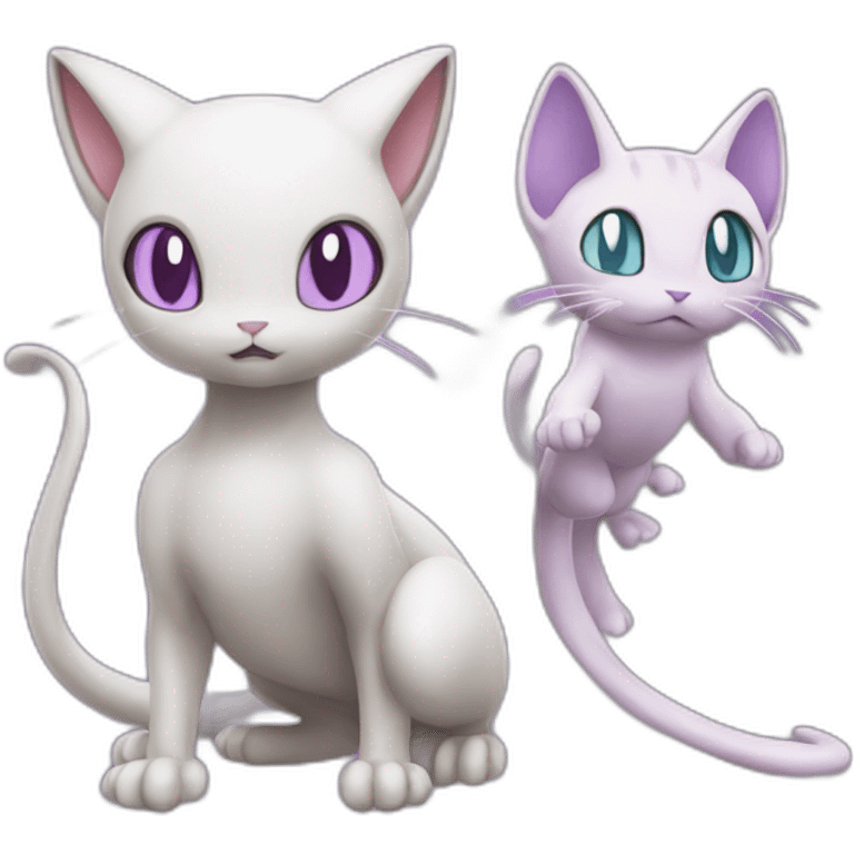 Mewtwo and mew pokemon emoji