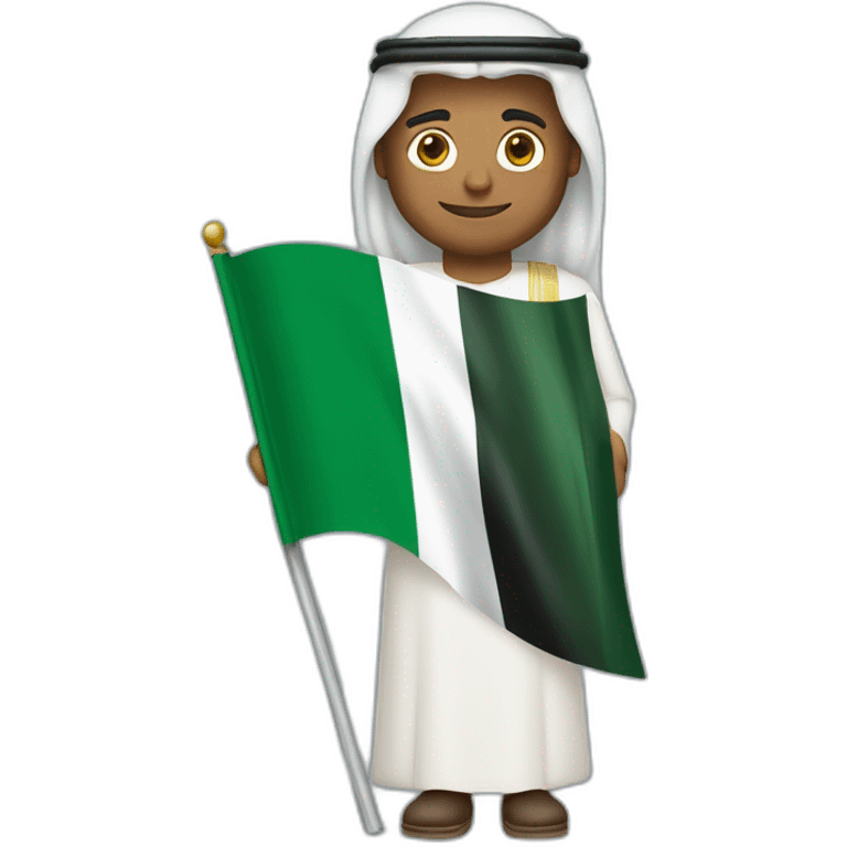 Arabic man holding Saudi Arabia flag emoji