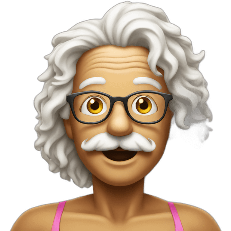 Einstein in bikini on the beach emoji