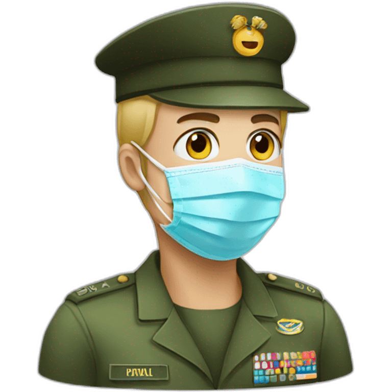 a military Head in a Medical masks emoji