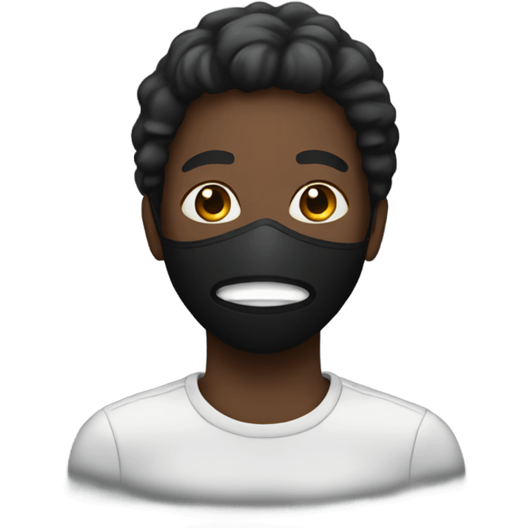 Black person with a mask on emoji