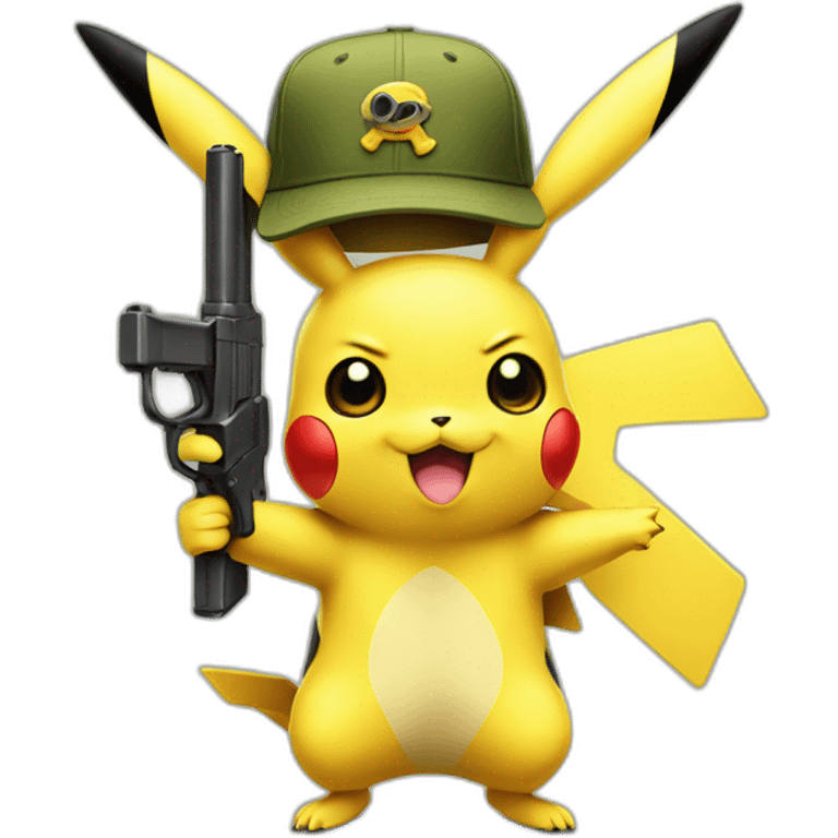 Pikachu with guns emoji