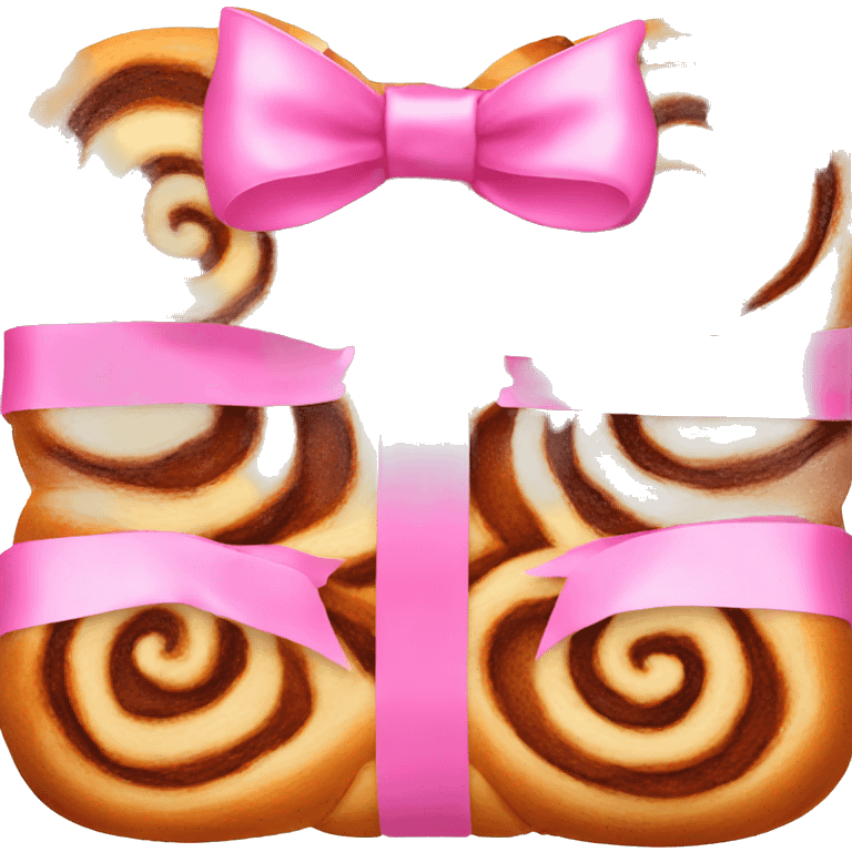 Cinnamon rolls with a pink bow emoji