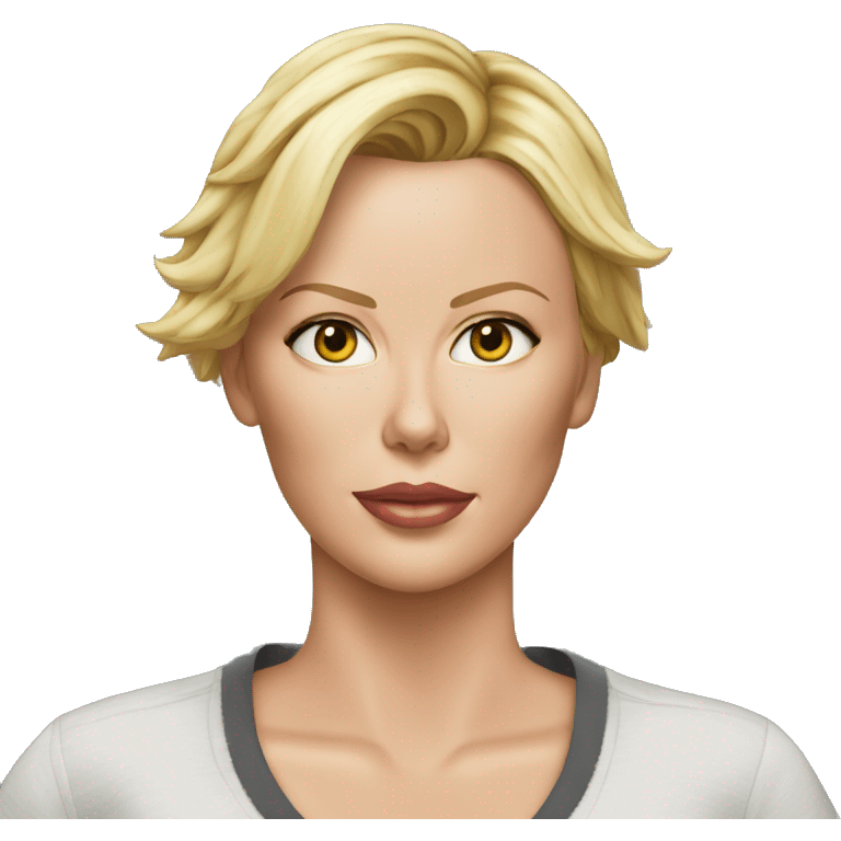 ultra realistic charlize theron wearing shirt emoji