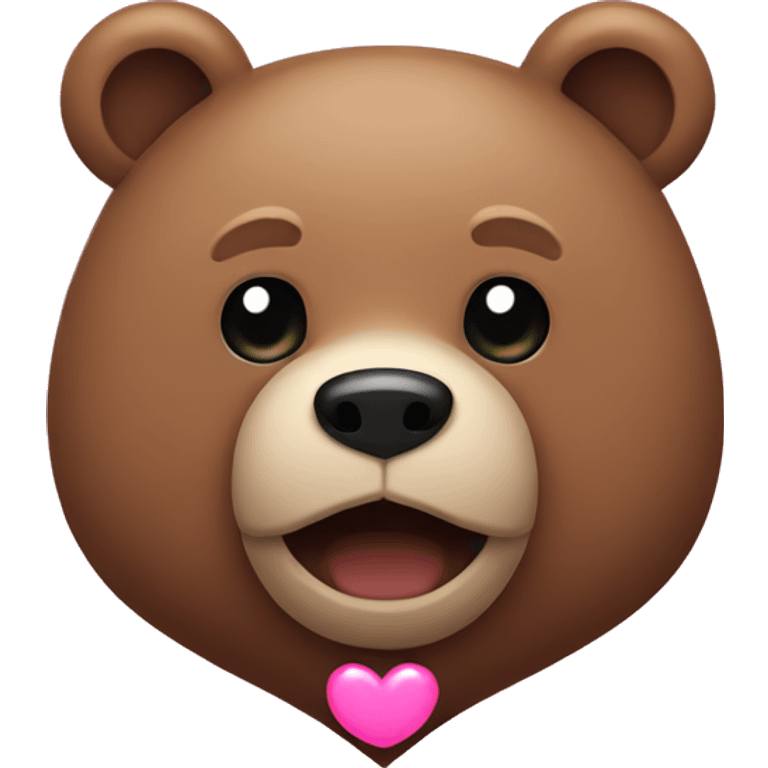 Bear with Pink heart eyes   emoji