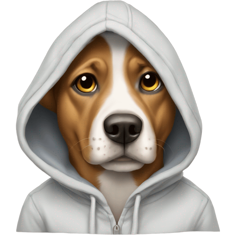 Dog wearing hoodie emoji