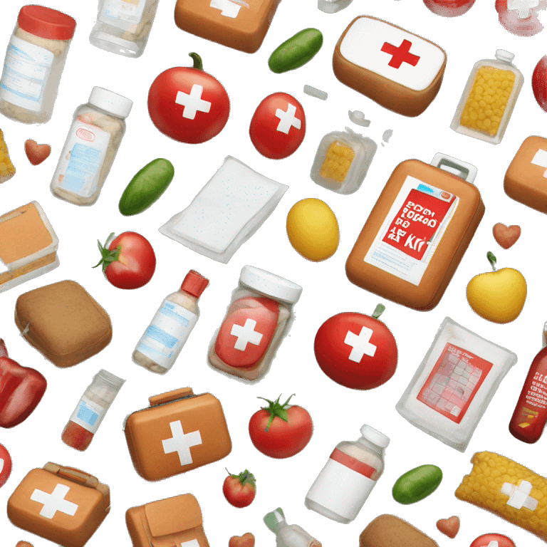 first aid kit made from food emoji