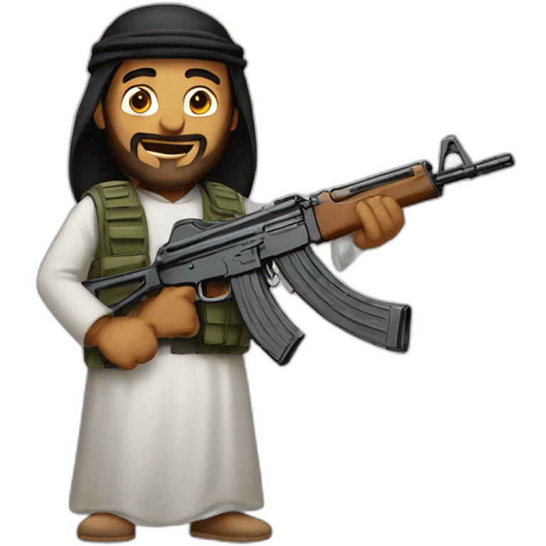 Arab with an ak emoji