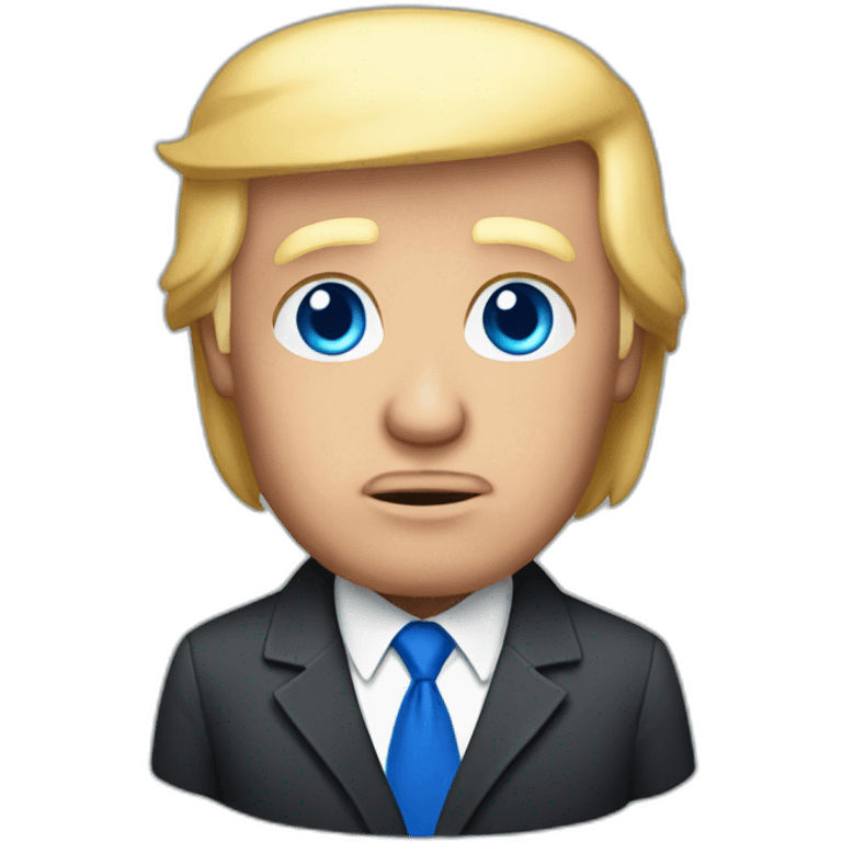 old donald trump with blue eyes and blonde hear emoji