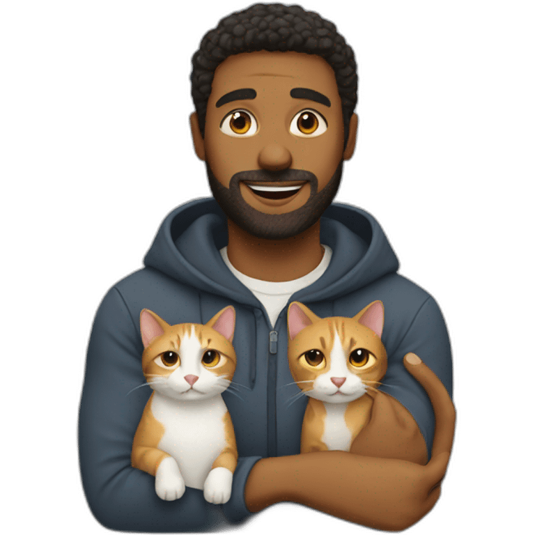 Man with a cat emoji