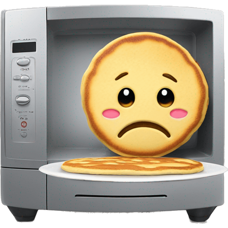 Sad pancakes left behind in a microwave  emoji