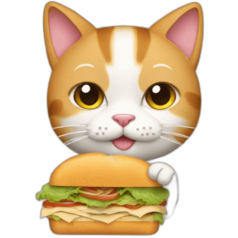 cat with sandwich in paw emoji