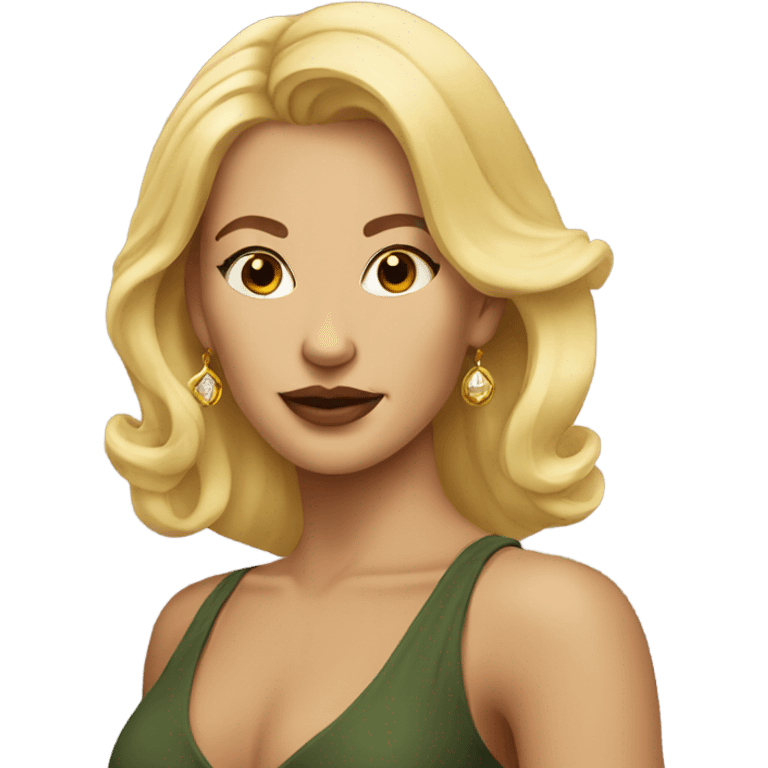 blonde woman with earrings portrait emoji