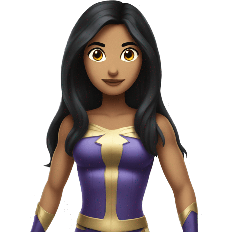 Hispanic superhero girl with long black hair  emoji