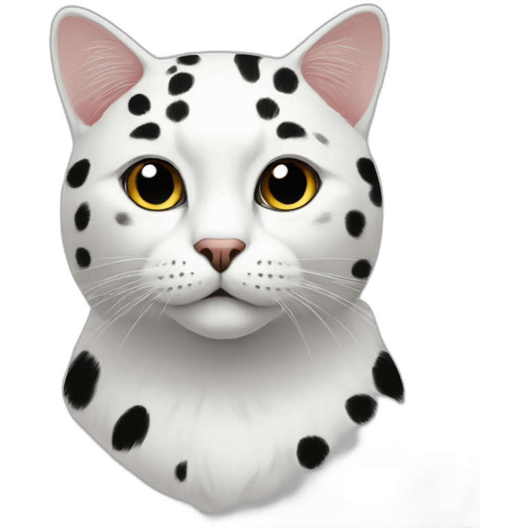 Cat white with black big spots emoji