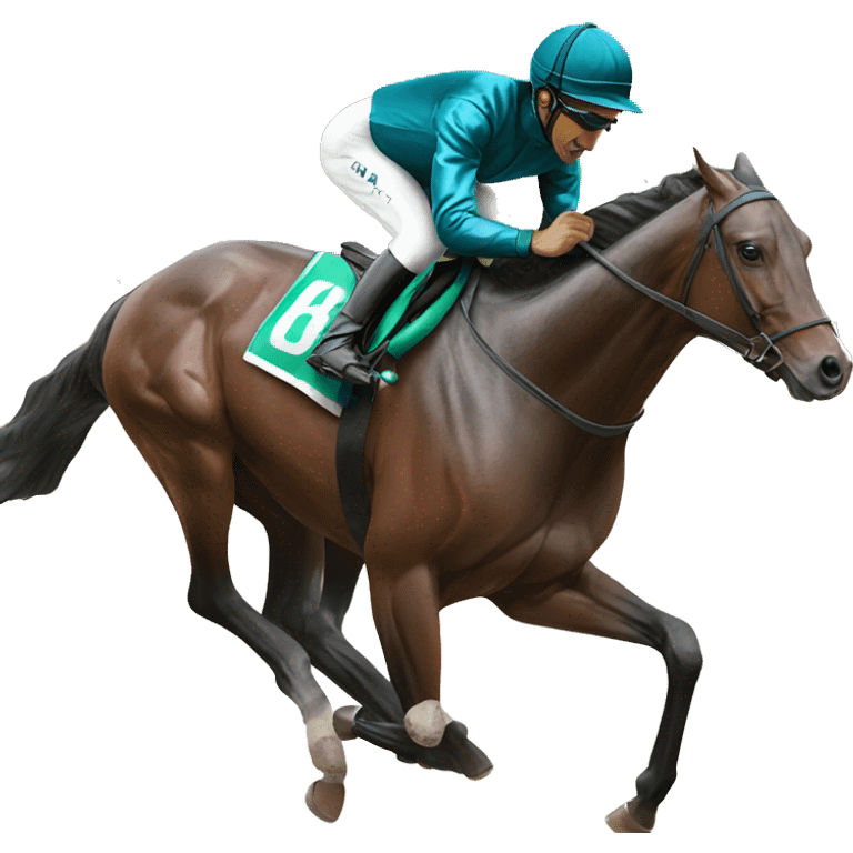 Racehorse with 3 on saddle emoji