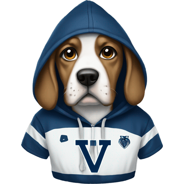 dog wearing Villanova hoodie  emoji