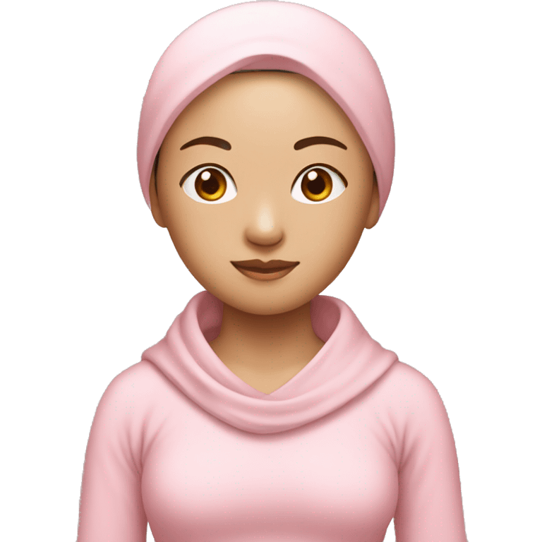 asian yoga girl light pink clothes  emoji