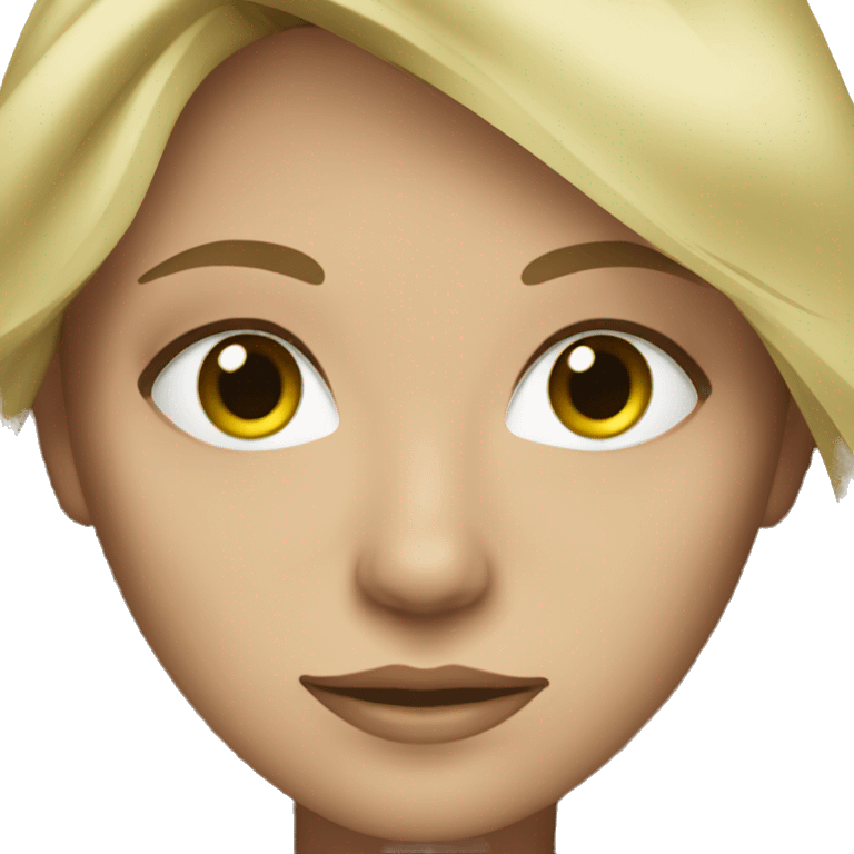 Dark blonde hair woman with green eyes  emoji