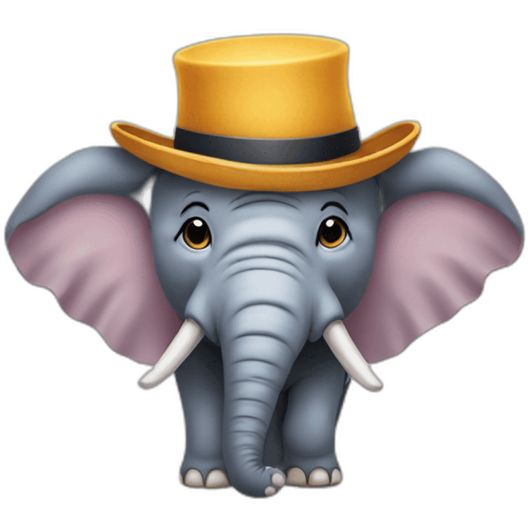 Elephant with a hat emoji