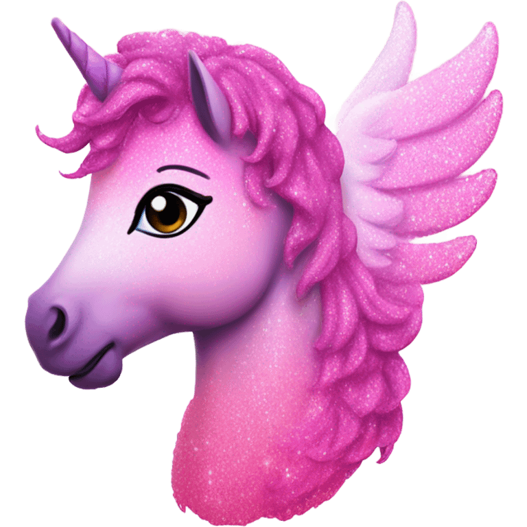 Pink ombre Pegasus covered in sparkles  emoji